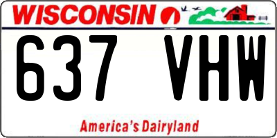 WI license plate 637VHW
