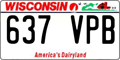 WI license plate 637VPB