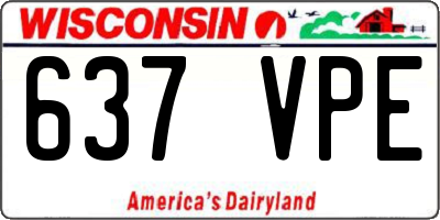 WI license plate 637VPE