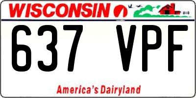 WI license plate 637VPF
