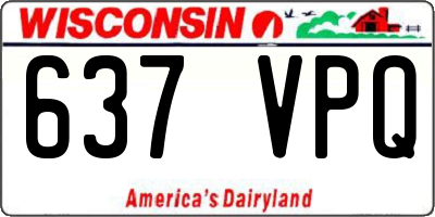 WI license plate 637VPQ