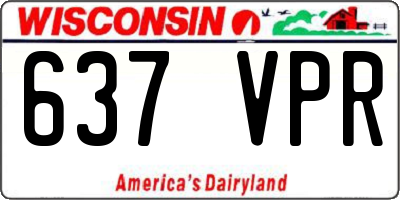 WI license plate 637VPR