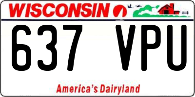 WI license plate 637VPU