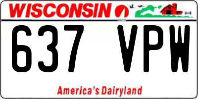 WI license plate 637VPW