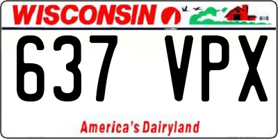 WI license plate 637VPX