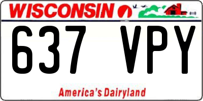 WI license plate 637VPY