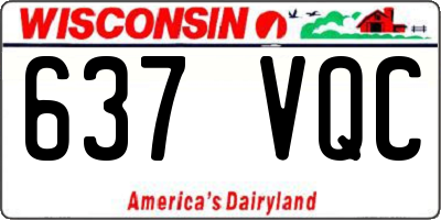 WI license plate 637VQC