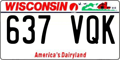 WI license plate 637VQK