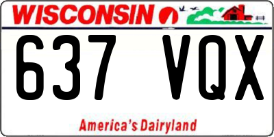 WI license plate 637VQX