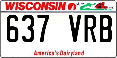 WI license plate 637VRB