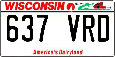 WI license plate 637VRD