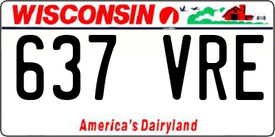 WI license plate 637VRE