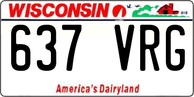 WI license plate 637VRG