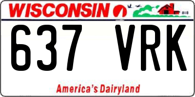 WI license plate 637VRK