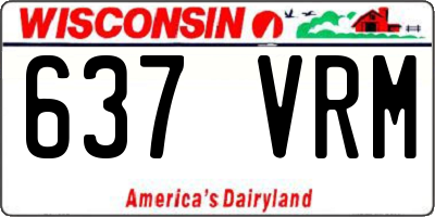 WI license plate 637VRM