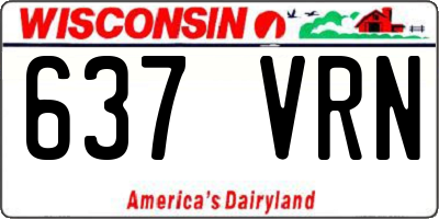 WI license plate 637VRN