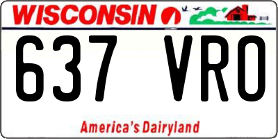 WI license plate 637VRO