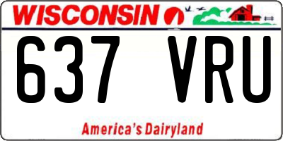 WI license plate 637VRU