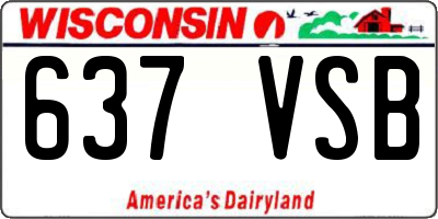 WI license plate 637VSB