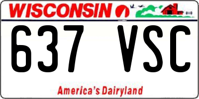 WI license plate 637VSC