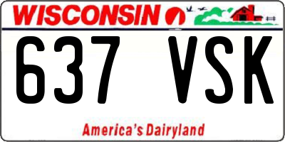 WI license plate 637VSK