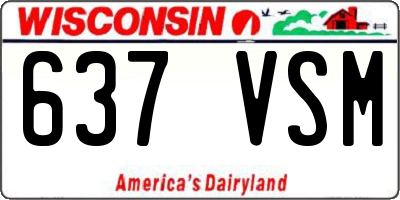 WI license plate 637VSM