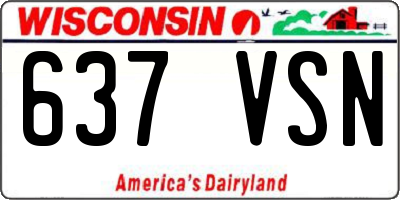 WI license plate 637VSN