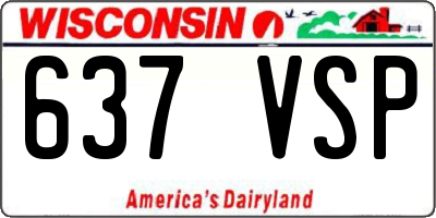 WI license plate 637VSP