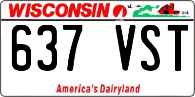 WI license plate 637VST