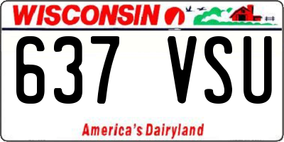 WI license plate 637VSU