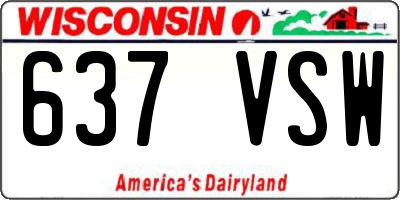 WI license plate 637VSW