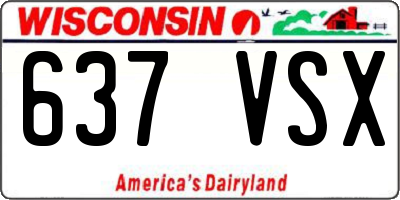 WI license plate 637VSX