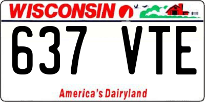 WI license plate 637VTE
