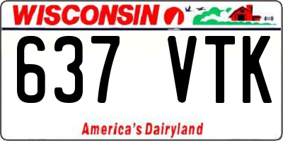 WI license plate 637VTK