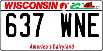 WI license plate 637WNE