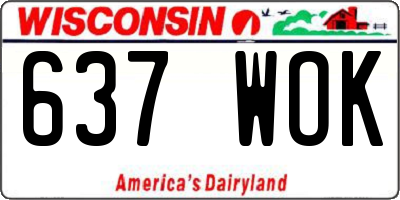 WI license plate 637WOK