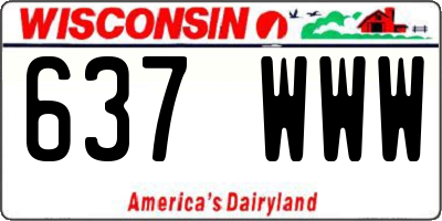 WI license plate 637WWW