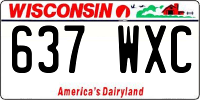 WI license plate 637WXC