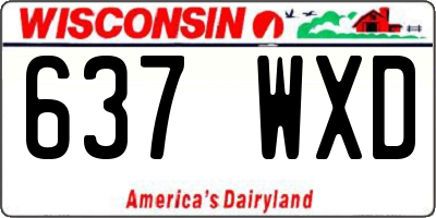 WI license plate 637WXD
