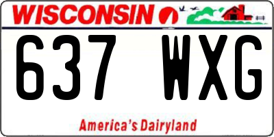WI license plate 637WXG