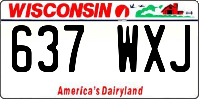 WI license plate 637WXJ