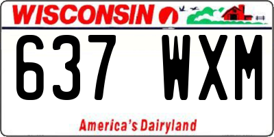 WI license plate 637WXM