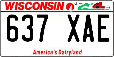 WI license plate 637XAE