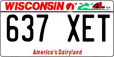 WI license plate 637XET