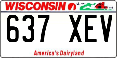 WI license plate 637XEV