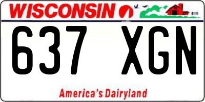 WI license plate 637XGN