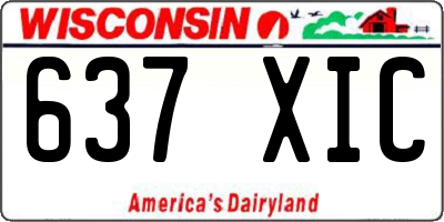 WI license plate 637XIC
