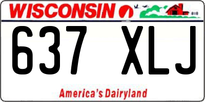 WI license plate 637XLJ