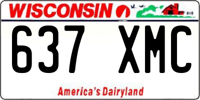 WI license plate 637XMC