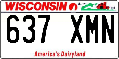 WI license plate 637XMN